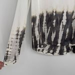 XCVI  Tie Dye Long Sleeve Top Size XL Blue White Brown V Neck Boho Casual Relaxed Photo 2