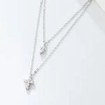 Layered Cross Necklace Silver Photo 0