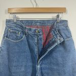 L.L.Bean Jeans Women 12R Blue Red and Green Thermal Lined Plaid Cotton Minimal Photo 6
