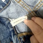 PacSun  Women's Blue Jeans size 24 Ultra High Rise Slim patchwork crop raw hem Photo 4