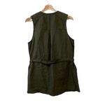 Athleta Wanderabout 100% Linen Olive Green Utility Tunic Length Zip Vest S Photo 6