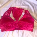 Felina  bralette lace razor back bright pink Size L NWT Photo 3