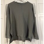 American Eagle green waffleknit oversized seam front top xs Photo 1