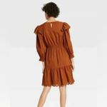 Universal Threads Universal Thread Brown Womens Ruffle Long Sleeve Embroidered Dress -size Large Photo 1