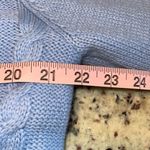 Women's Cardigan Sweater Knit Double Pocket Long Sleeve Hooded Cardigan Outwear Blue Size L Photo 7