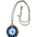 American Heritage Vintage  Pocket Watch Necklace Pendant Gold Tone Swiss Untested Photo 5
