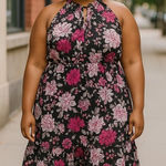 Lane Bryant  Pink and Black Ruffled Tiered Sundress 14 Photo 0