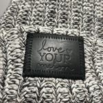 Love Your Melon Cuffed Beanie Hat in Speckled White and Black with Mint Pom Pom Photo 1