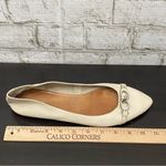 Coach “Ondrea” Off White Ecru Leather CC Logo Pointy Toe Ballet Flats Size 9B Photo 6