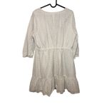 Ingrid & Isabel White Eyelet Dress V Neck 3/4 Sleeve Ruffle Hem Medium Photo 1