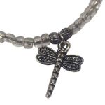 Artisan dragonfly necklace clear beads silver Photo 1
