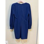 DKNY Donna Karan‎  womens Long Sleeve Wrap Dress Coastal Blue Size 8 Photo 4