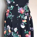 New York & Co. Navy Floral Strapless Dress Photo 3