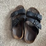 Birkenstock  Arizona Black Leather Double Strap Sandal Size 8 - 8.5 Reg / Wide Photo 7
