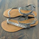 Daisy Fuentes ⭐️  Gisele Silver Summer Sandal Silver‎ Metallic Strappy Womens 11 Photo 3