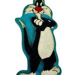 Vintage 1997 Warner Bros. Looney Toons Sylvester Cat Rubber Key Chain Photo 0