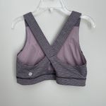 Lululemon Size 8 Pinstripe Cross Back Multicolor Sports Bra Workout Athletic Photo 1