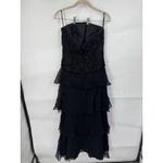 Jovani VTG  100% Silk‎ Beaded Whimsigoth Dark Romantic Maxi Dress Women 10 Black Photo 2