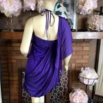 Alice + Olivia PURPLE DRAPING SILK HALTER DRESS (M) Photo 2