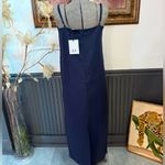 Rachel Parcell NWT  Midi Column Linen Blend Dress in Navy ~ Size Small 💛🍄 Photo 4