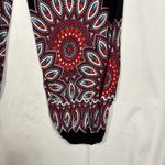 Bajamath Haram Palazzo Pants Womens Sz M Black Floral Boho Hippie Festival Beach Size M Photo 3