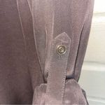 Antonio Melani Truly Beautiful Silk Blouse V Neck Charcoal Button Sleeves M Photo 10