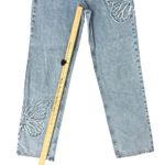 PacSun 90s Butterfly Patch Light Wash Blue High Rise Straight Leg Jeans size 27 Photo 8
