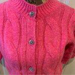 Pink Cable Knit Women's Puff Sleeve Sweater size small 4/6 Photo 3