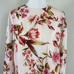 TINSEL Floral Print Pleated Ruffle Hem High Neck Long sleeve Dress Size Medium Green Photo 7