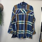 Free People NEW  We The Free So Long Summer Plaid Top Blue Tan Small Shacket Photo 4