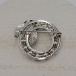 Sterling Silver Multi Color Rhinestone Wreath Brooch Pin Set Mother's Day Gift Photo 5