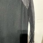 Derek Heart PLUS (3X) BLACK SWEATER DRESS WITH SEE THROUGH NETTING TO SLEEVES Photo 2