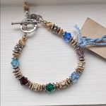 Swarovski NWT rainbow crystal & Sterling bracelet, gold filled beads Silver Photo 0