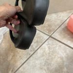 OOFOS Ooahh Luxe Iridescent purple lady 11 Sandal Recovery Comfort Flip Flops Black Photo 5