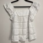 Abercrombie & Fitch  Shirt White Ruffle Lace Babydoll Top Small Coquette Cottage Photo 1
