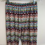 USA Brand Multicolor Abstract Design Leggings Pink Size M Photo 4