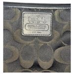 Coach Wristlet Womens Signature Monogram Fabric Zip Closure Black Gray/Green Photo 9