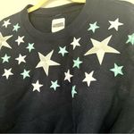 Navy Blue Crewneck Sweatshirt with Star Embroidery Size XL Photo 6