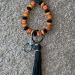 Baseball Bead Bracelet Wrist Keychain Leather Tassel Key Ring Bag Accessories Photo 0