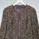 Lafayette 148 Women 6 Brown Tweed Zip Up Blazer Suit Jacket Quiet Luxury Career Photo 2