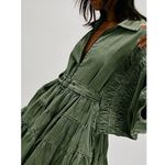 Free People  Hampton Belted Mini Dress Crystal Kelp Cotton Size Medium NWOT Chic Photo 6