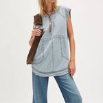 Free People #54 NWT  Madison Railroad Stripe Tunic in Classic Wash Photo 1