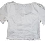 NAKD Puffy Shoulder Corset Top Womens Medium 38 White Side Zip Boho Photo 8