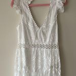 OverMal Women’s Open Back V Neck Sleeveless Maxi Beach Lace Dress Size M. White Size M Photo 8