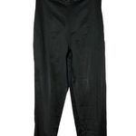 Italian Vintage Oppio black satin stretchy slit sides pants IT 44, US 10 Photo 0
