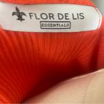 Fluer‎ de Lis Essentials Ribbed Henley Tank Top Orange M Scoop Neck Stretchy Size M Photo 5