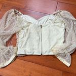 Haute Monde Yellow puff polka dot sleeve top Photo 2