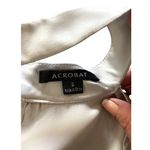 Acrobat 100% Silk Blouse Silver Size S Photo 2
