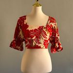 Band of Gypsies NWT Band of the Free Siren Red Floral Puff Sleeve Top | Size: M Photo 2