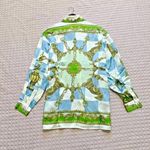 NWT ALEMAIS Checkmate Silk Satin Sandwashed Shirt Size 0 Long sleeve Photo 9